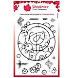 Woodware Clear Singles Bird Circle 4 in x 6 in Stamp