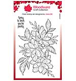 SO: Woodware Clear Singles Clematis Trio 4 in x 6 in Stamp