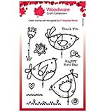 Woodware Clear Singles It.s A Bird-Day 4 in x 6 in Stamp