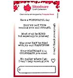 Woodware Clear Singles Long Tag Wishes 4 in x 6 in Stamp