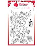 Woodware Clear Singles Roses With Love 4 in x 6 in Stamp