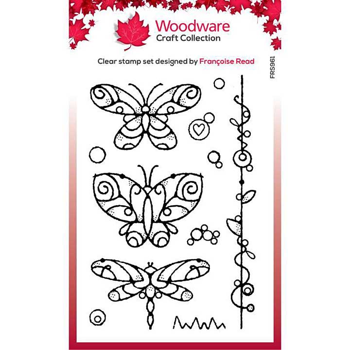 Woodware Clear Singles Wired Butterflies 4 in x 6 in Stamp