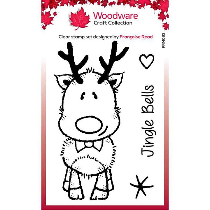 Woodware Clear Singles Mini Rudolph Stamp (3x4)