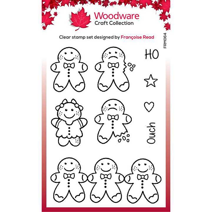Woodware Clear Singles Tiny Gingerbread Men Stamp (3x4)