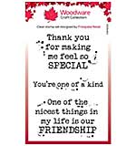 SO: Woodware Clear Singles Kind Words 3 in x 4 in Stamp