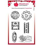 SO: Woodware Clear Singles Mini Postmarks 3 in x 4 in Stamp
