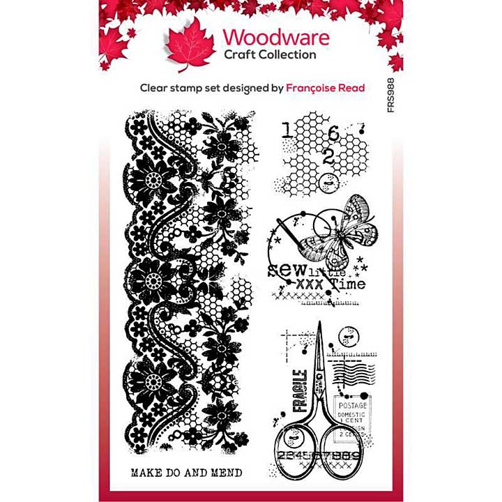 Woodware Clear Singles Sew Little Time 4 in x 6 in Stamp