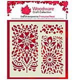 Woodware Floral Panels 6 in x 6 in Stencil