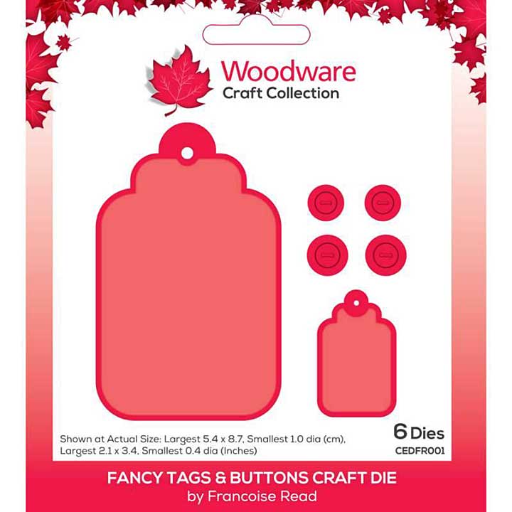 Woodware Francoise Read Fancy Tags & Buttons Craft Die