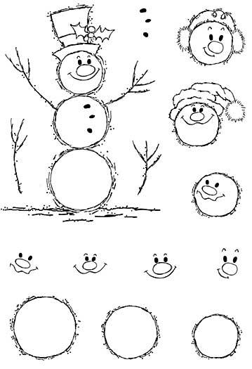 Woodware Clear Stamps - Bubble Snowmen