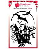 Woodware Clear Singles Haunted House 4 in x 6 in Stamp Set