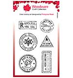 Woodware Christmas Postmarks Clear Stamps