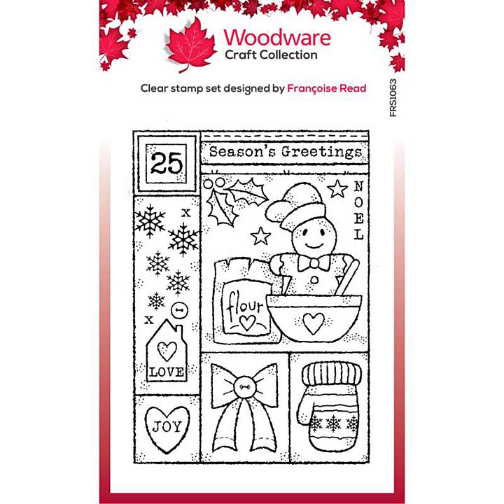 Woodware Clear Singles Winter Sampler 4 in x 6 in Stamp Set