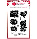 SO: Woodware Clear Singles Christmas Patches 4 in x 6 in Stamp Set