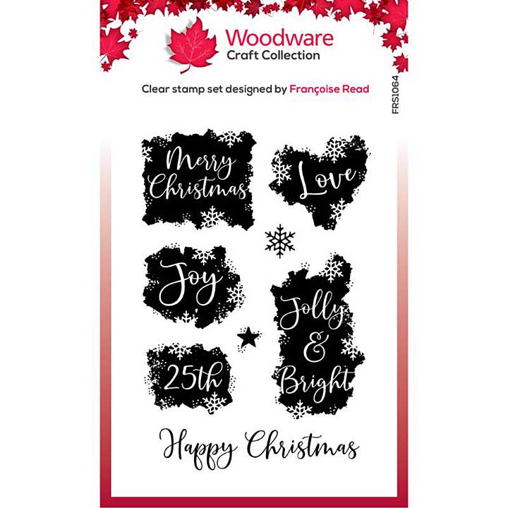 SO: Woodware Clear Singles Christmas Patches 4 in x 6 in Stamp Set