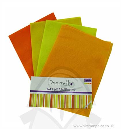 SO: Dovecraft A4 Felt Multipack - Oranges and Yellows