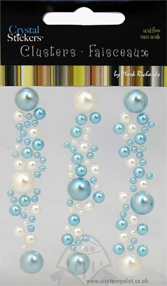 SO: Self Adhesive Crystal Stickers - Clusters - Natural Pearl Lt Blue