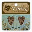SO: Vintaj - Natural Brass - Woodland Leaf Charm (set of 2)