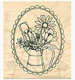 SO: Inky Antics - Wood Stamp - Pitcher Bouquet Oval