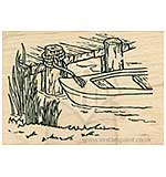 SO: Inky Antics - Wood Stamp - Docked Boat