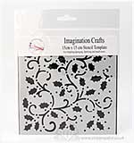 SO: Imagination Crafts Stencil Template - Holly Scroll