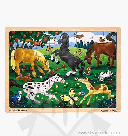 Melissa and Doug - Wooden Jigsaw Puzzle - Frolicking Horses4