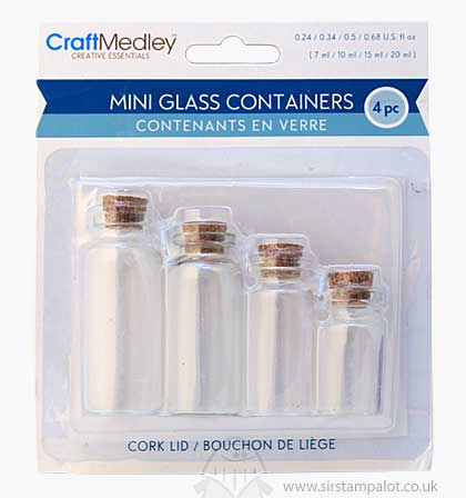 Craft Medley - Corked Mini Glass Containers (4PK)
