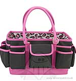 SO: Mackinac Moon Open Top Craft Tote - Black with Pink Animal Print