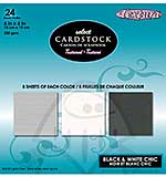 SO: Textura 6x6 Textured Cardstock Pad Black & White Chic 24 Sheets