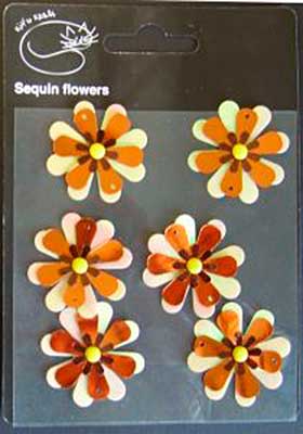 SO: Sequin Flower Brads Assorted