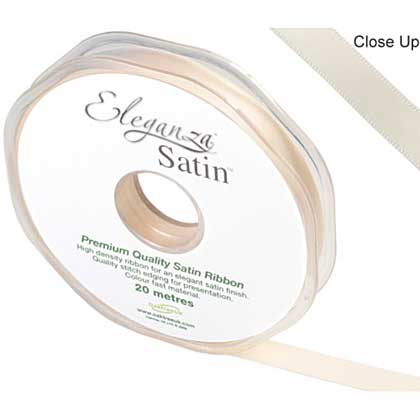 SO: Eleganza Double Faced Satin Ribbon - Cream 10mm x 20m (No. 62)