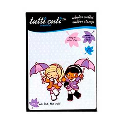 SO: Santoro Tutti Cuti Rubber Stamp - We Love The Rain