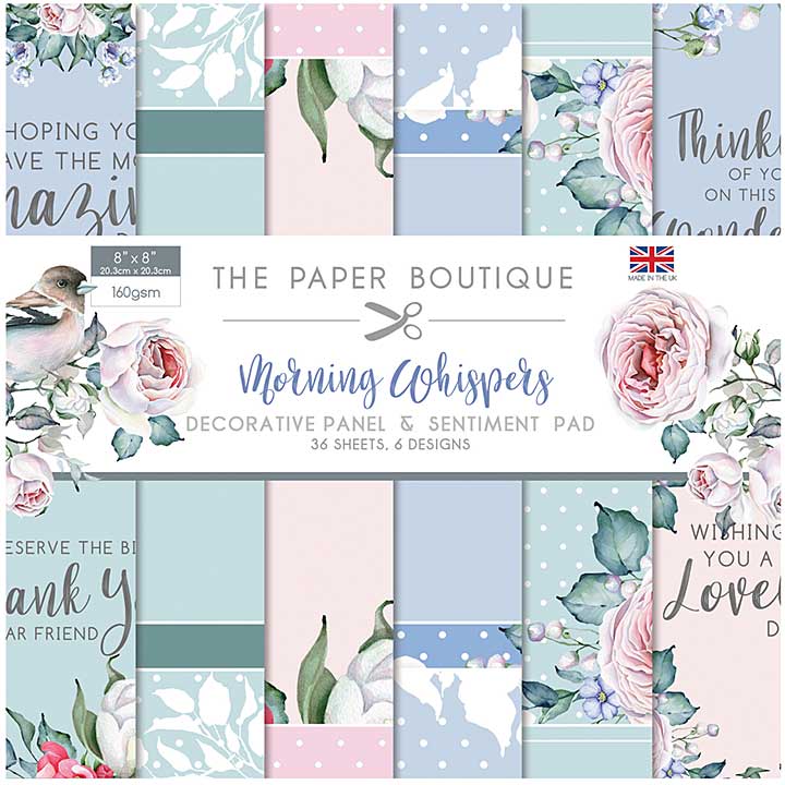 The Paper Boutique Morning Whispers 8x8 Panels & Sentiments Pad