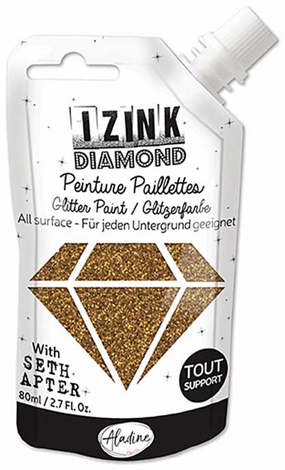 SO: IZINK Diamond Glitter Paint 80ml - Golden Bronze