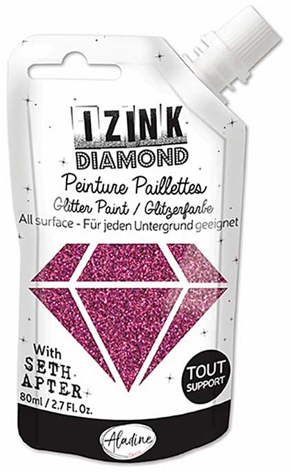SO: IZINK Diamond Glitter Paint 80ml - Roze Eggplant
