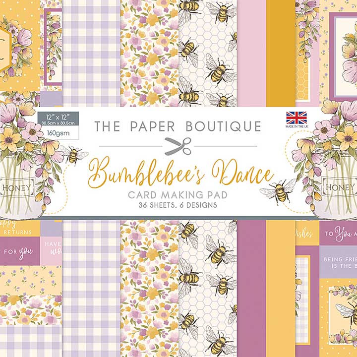 The Paper Boutique Bumblebees Dance 12 in x 12 in Card Making Pad