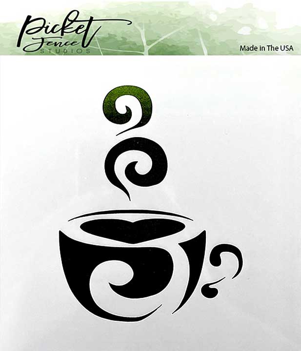 Picket Fence Studios Stencil - Coffee Cup (6x6)
