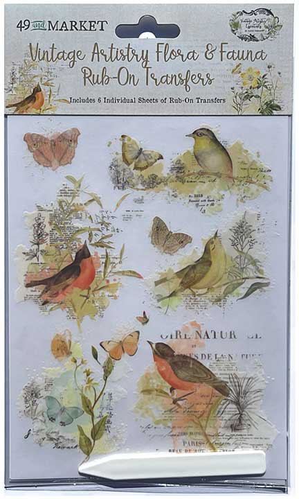 Vintage Artistry Essentials Rub-Ons 6X8 6Sheets - Flora & Fauna