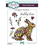 Creative Expressions Designer Boutique Doodle Bunny 6 in x 4 in Clear Stamp Set