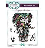 Creative Expressions Designer Boutique Doodle Elephant 6 in x 4 in Clear Stamp Set