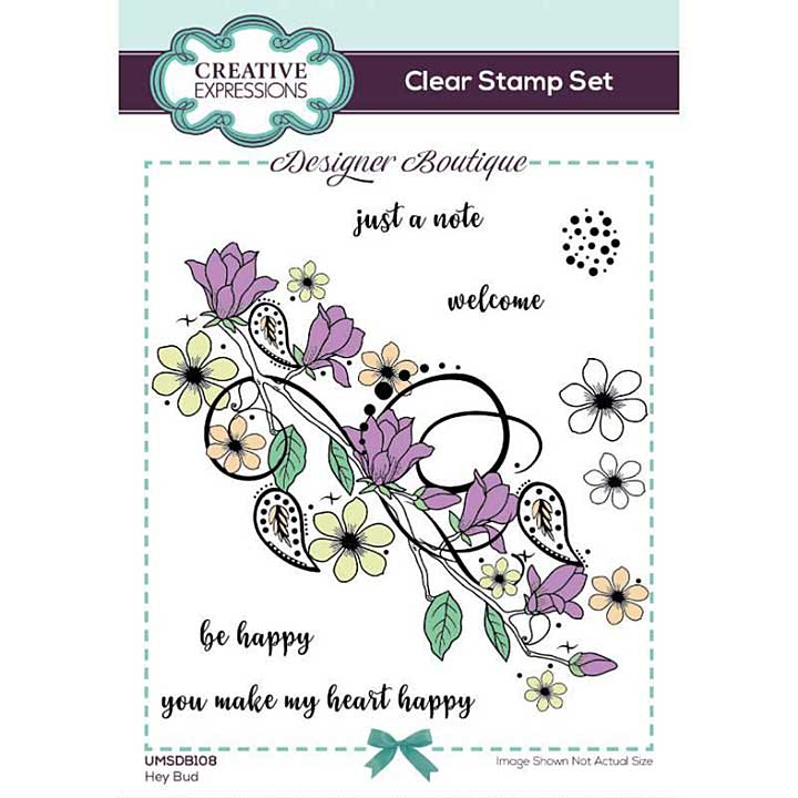 Creative Expressions Designer Boutique Hey Bud 6 in x 4 in Clear Stamp Set