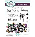 Creative Expressions Designer Boutique I Wheelie Love My Bike 6 in x 4 in Clear Stamp Set
