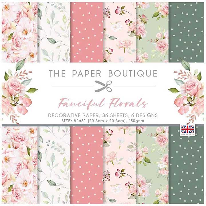 The Paper Boutique Fanciful Florals 8 in x 8 in  Paper Pad
