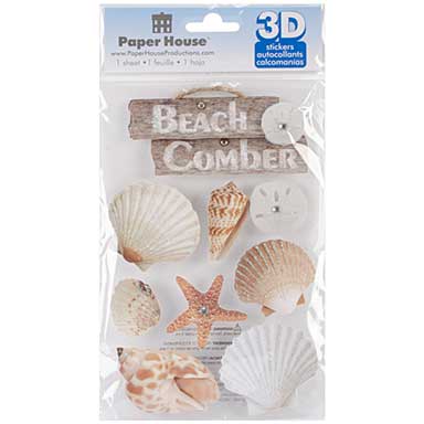 SO: Paper House 3D Stickers 4.5X7.5 - Beach Comber