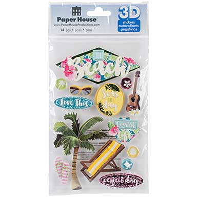 SO: Paper House 3D Stickers 4.5X7.5 - At The Beach