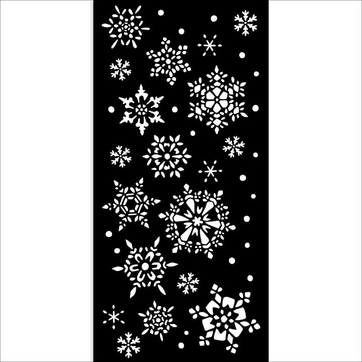 SO: Stamperia Stencil - Christmas Snowflakes (4.72 x 9.84)