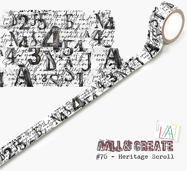 SO: Aall and Create Washi Tape 20mm 10m Heritage Scroll (AALL-MT-076)
