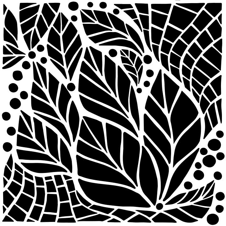 The Crafters Workshop Abstract Leaves 6x6 Inch Stencil (TCW1083s)