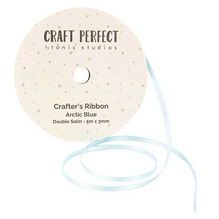 Craft Perfect Double Face Satin Ribbon 3mmX5m - Arctic Blue