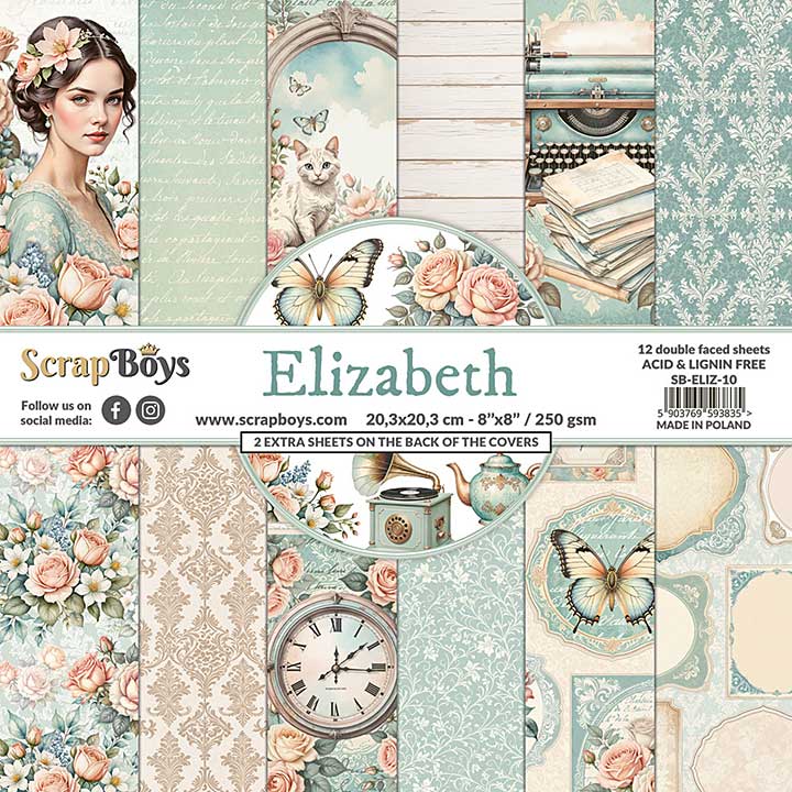 ScrapBoys Elizabeth 8x8 Inch Paper Pad